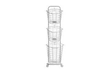 Ayapal Metallställ 37 cm 3 Korgar - Vit - Förvaring - Småförvaring - Förvaringskorgar - Trådkorg