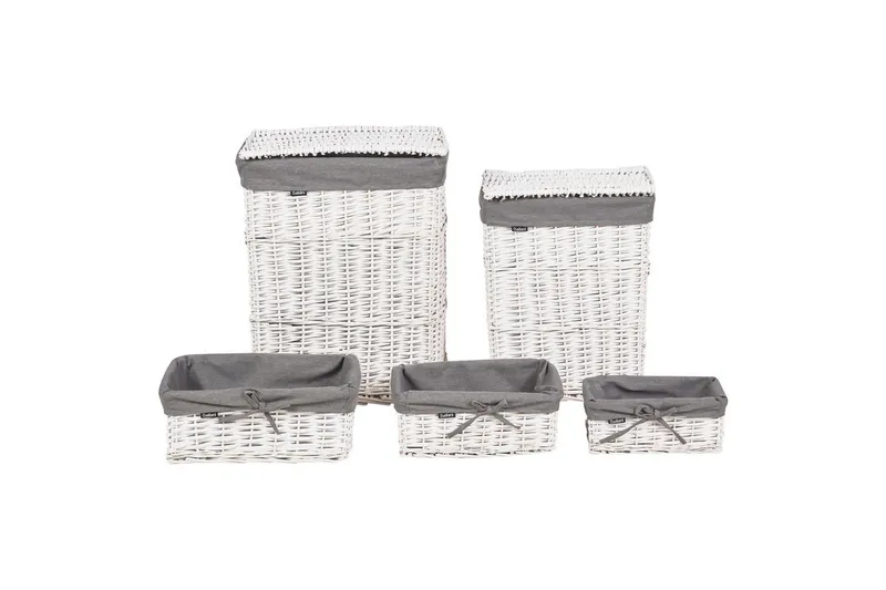 Tvättkorgar Ella Grå/vit, Grå/vit