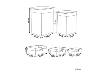 Tvättkorgar Ella Grå/vit - Grå/vit - Hus & renovering - Kök & bad - Badrum - Badrumstillbehör