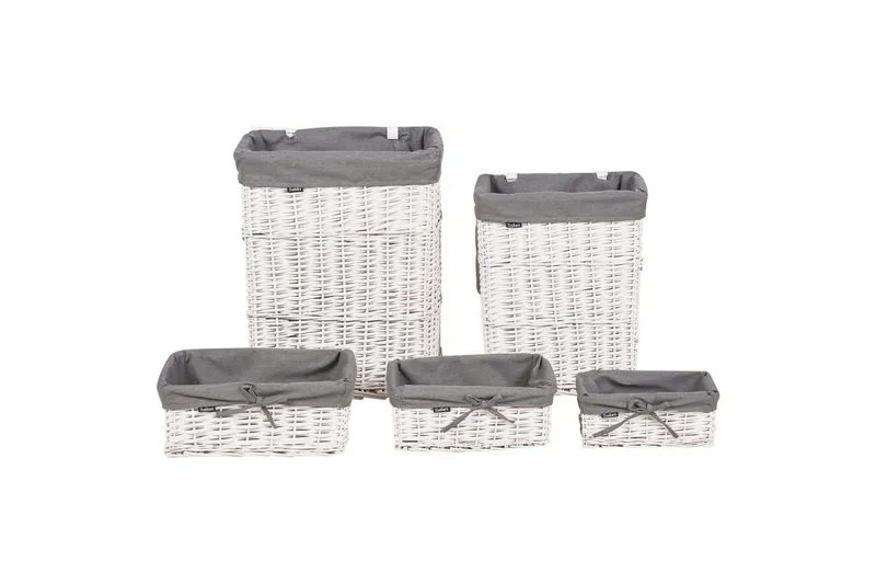 Tvättkorgar Ella Grå/vit - Grå/vit - Förvaring - Småförvaring - Förvaringskorgar - Flätad korg & rottingkorg