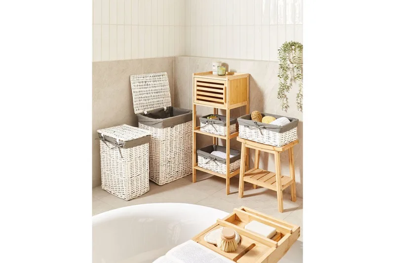 Tvättkorgar Ella Grå/vit - Grå/vit - Förvaring - Småförvaring - Förvaringskorgar - Flätad korg & rottingkorg