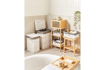 Tvättkorgar Ella Grå/vit - Grå/vit - Hus & renovering - Kök & bad - Badrum - Badrumstillbehör