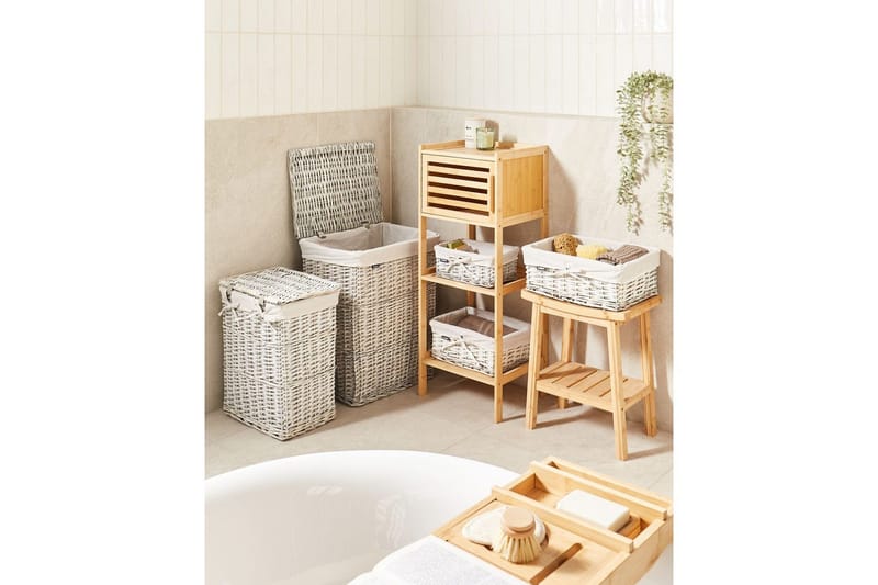 Tvättkorgar Ella Vit - Vit - Förvaring - Småförvaring - Förvaringskorgar - Flätad korg & rottingkorg