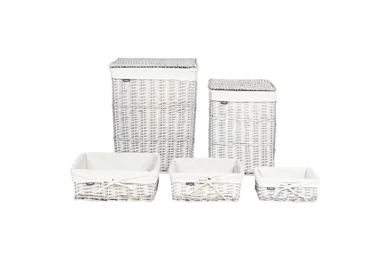 Tvättkorgar Ella Vit - Vit - Förvaring - Småförvaring - Förvaringskorgar - Flätad korg & rottingkorg