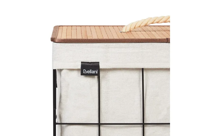 Tvättkorgar Mirissa Svart/vit/ljus trä - Svart/vit/ljus trä - Hus & renovering - Kök & bad - Badrum - Badrumstillbehör