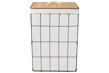 Tvättkorgar Mirissa Svart/vit/ljus trä - Svart/vit/ljus trä - Hus & renovering - Kök & bad - Badrum - Badrumstillbehör