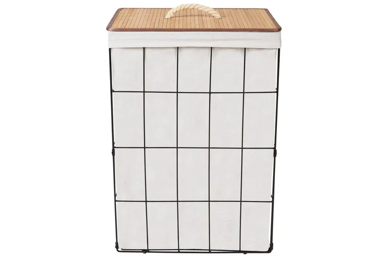 Tvättkorgar Mirissa Svart/vit/ljus trä - Svart/vit/ljus trä - Hus & renovering - Kök & bad - Badrum - Badrumstillbehör