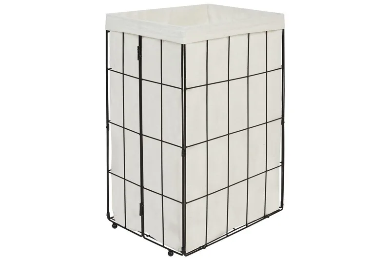 Tvättkorgar Mirissa Svart/vit/ljus trä - Svart/vit/ljus trä - Hus & renovering - Kök & bad - Badrum - Badrumstillbehör