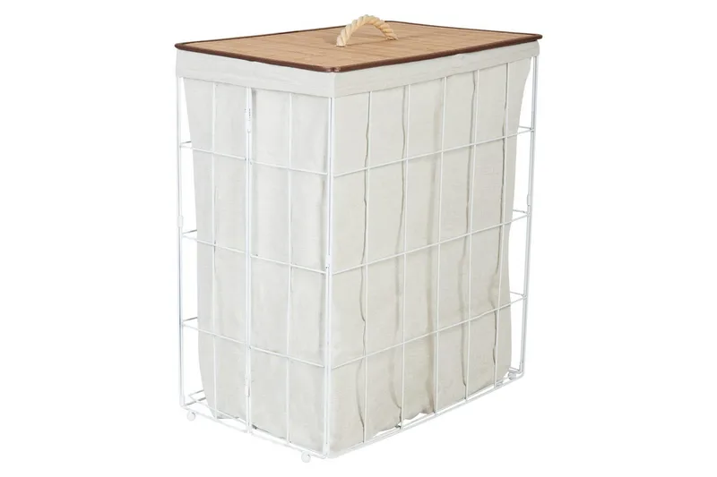 Tvättkorgar Mirissa Vit/ljust trä, Vit/ljust trä