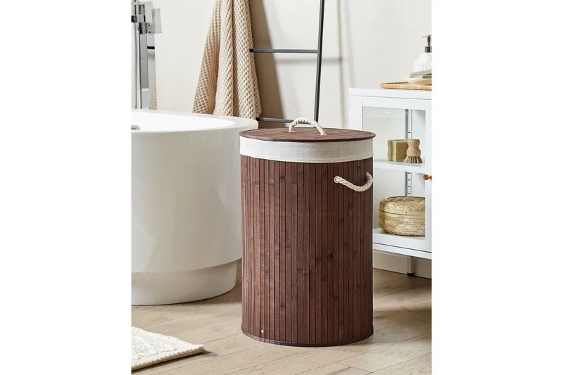 Tvättkorgar Sannar Brun/Vit - Brun/Vit - Hus & renovering - Kök & bad - Badrum - Badrumstillbehör