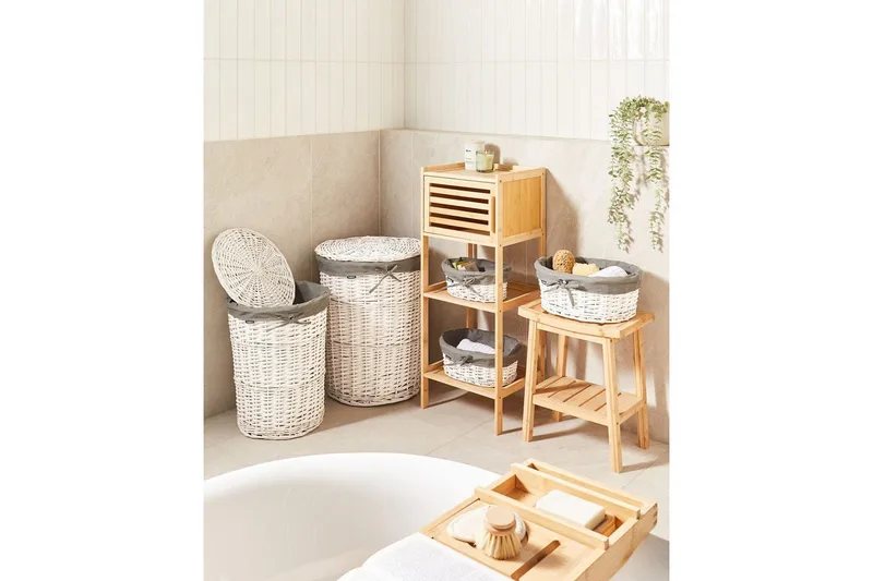 Tvättkorgar Vakari Grå/vit - Grå/vit - Förvaring - Småförvaring - Förvaringskorgar - Flätad korg & rottingkorg