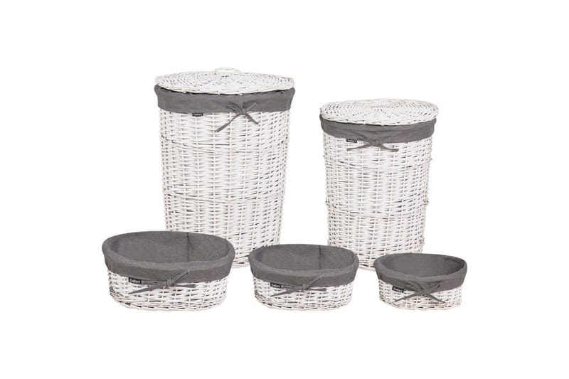 Tvättkorgar Vakari Grå/vit, Grå/vit
