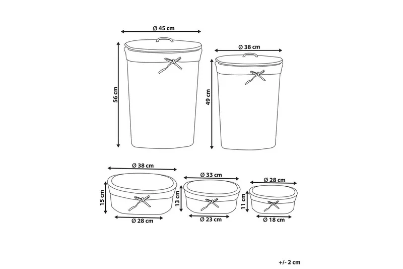 Tvättkorgar Vakari Grå/vit - Grå/vit - Förvaring - Småförvaring - Förvaringskorgar - Flätad korg & rottingkorg