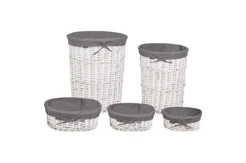 Tvättkorgar Vakari Grå/vit - Grå/vit - Förvaring - Småförvaring - Förvaringskorgar - Flätad korg & rottingkorg
