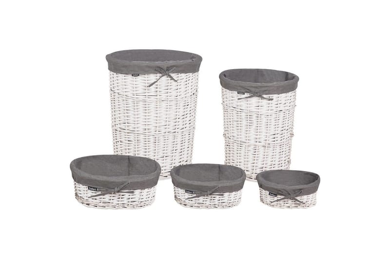 Tvättkorgar Vakari Grå/vit - Grå/vit - Förvaring - Småförvaring - Förvaringskorgar - Flätad korg & rottingkorg
