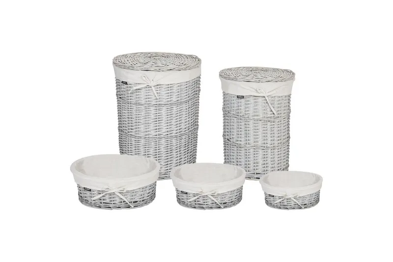 Tvättkorgar Vakari Vit/Grå - Vit/Grå - Förvaring - Småförvaring - Förvaringskorgar - Flätad korg & rottingkorg