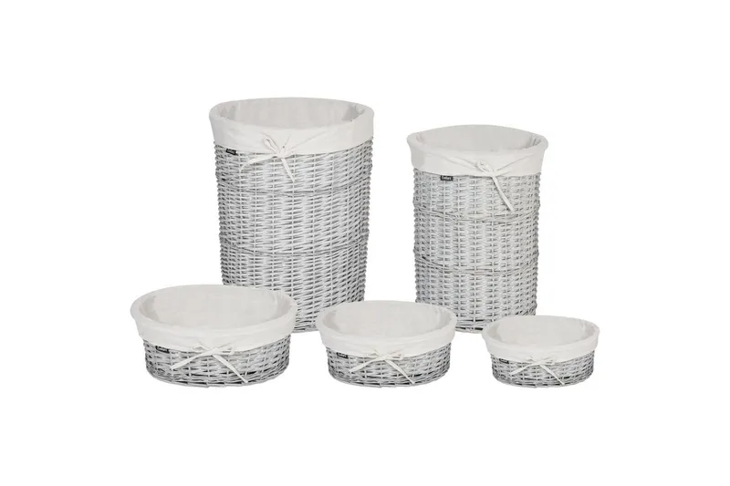 Tvättkorgar Vakari Vit/Grå - Vit/Grå - Förvaring - Småförvaring - Förvaringskorgar - Flätad korg & rottingkorg