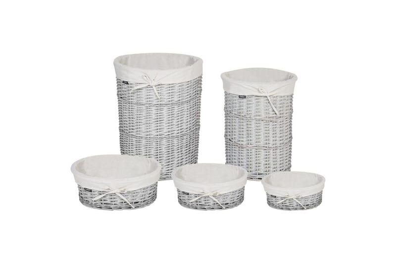 Tvättkorgar Vakari Vit/Grå - Vit/Grå - Förvaring - Småförvaring - Förvaringskorgar - Flätad korg & rottingkorg