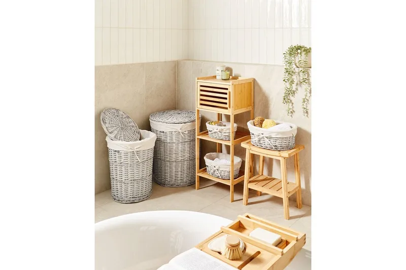 Tvättkorgar Vakari Vit/Grå - Vit/Grå - Förvaring - Småförvaring - Förvaringskorgar - Flätad korg & rottingkorg