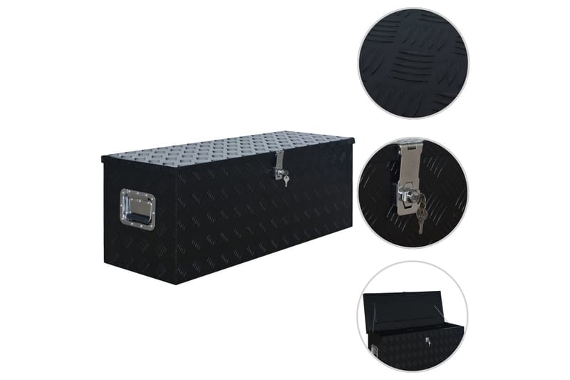 Aluminiumlåda 1085x370x400 mm svart - Svart - Förvaring - Småförvaring - Förvaringslåda
