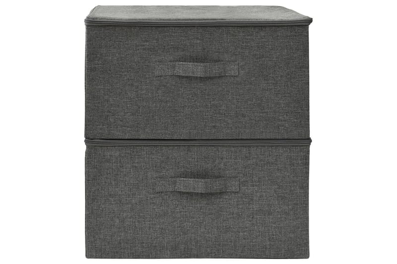 Förvaringslåda 2 st tyg 43x34x23 cm antracit - Antracit - Förvaring - Småförvaring - Förvaringslåda