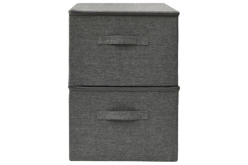 Förvaringslåda 2 st tyg 43x34x23 cm antracit - Antracit - Förvaring - Småförvaring - Förvaringslåda