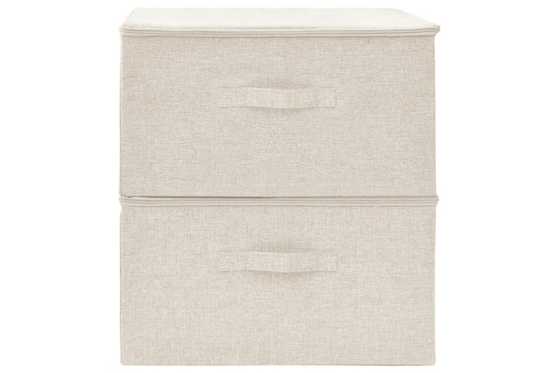 Förvaringslåda 2 st tyg 43x34x23 cm gräddvit - Vit - Förvaring - Småförvaring - Förvaringslåda