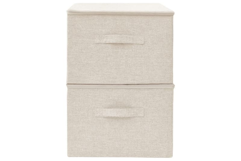 Förvaringslåda 2 st tyg 43x34x23 cm gräddvit - Vit - Förvaring - Småförvaring - Förvaringslåda