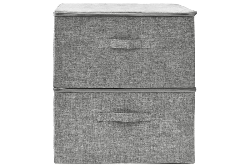 Förvaringslåda 2 st tyg 43x34x23 cm grå - Grå - Förvaring - Småförvaring - Förvaringslåda