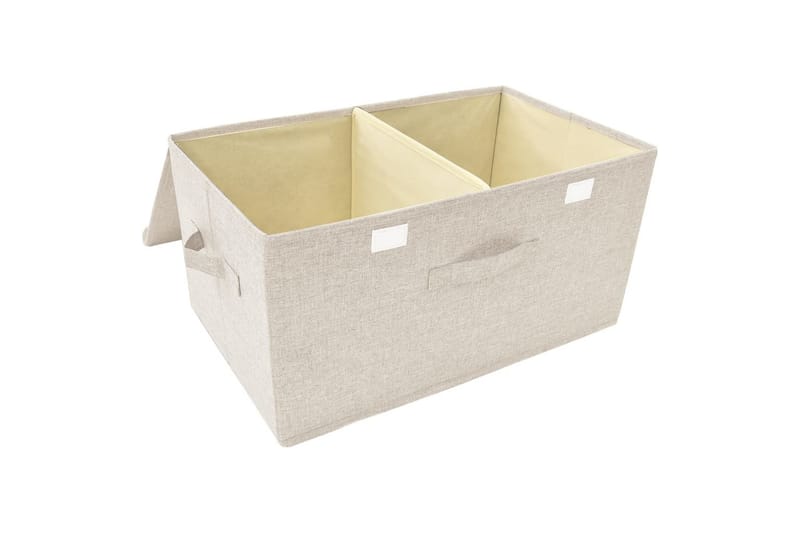 Förvaringslåda 2 st tyg 50x30x25 cm gräddvit - Vit - Förvaring - Småförvaring - Förvaringslåda