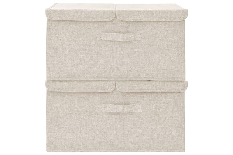 Förvaringslåda 2 st tyg 50x30x25 cm gräddvit - Vit - Förvaring - Småförvaring - Förvaringslåda
