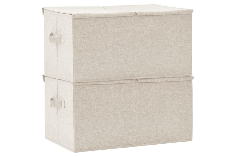 Förvaringslåda 2 st tyg 50x30x25 cm gräddvit - Vit - Förvaring - Småförvaring - Förvaringslåda