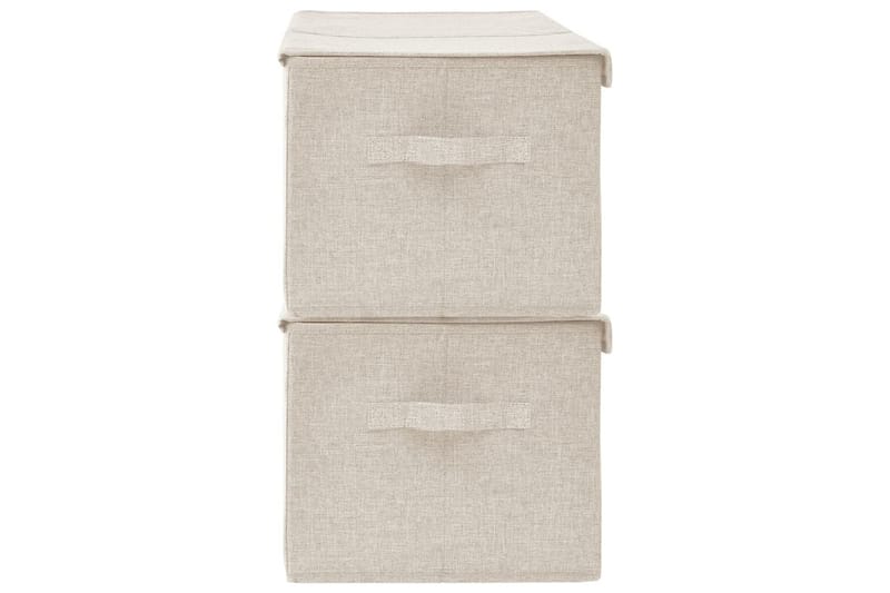 Förvaringslåda 2 st tyg 50x30x25 cm gräddvit - Vit - Förvaring - Småförvaring - Förvaringslåda