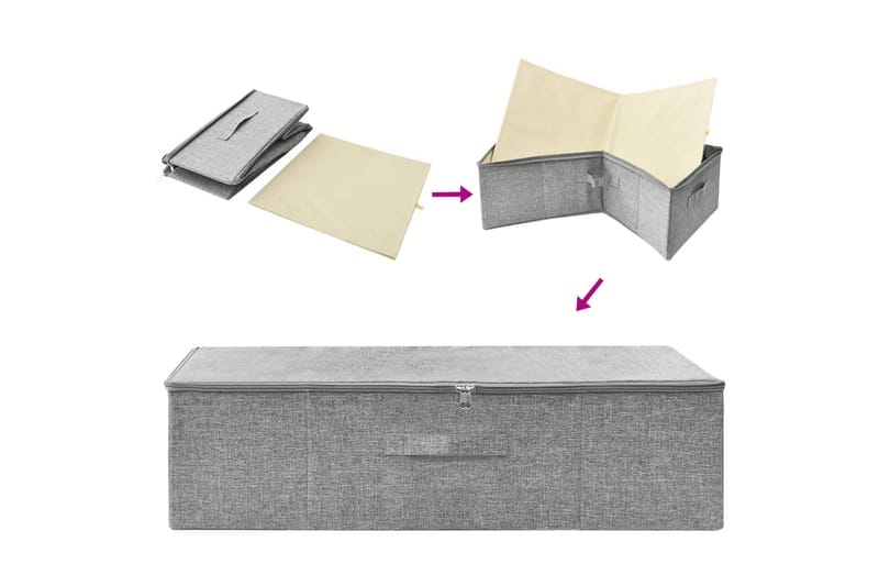 Förvaringslåda tyg 70x40x18 cm grå - Grå - Förvaring - Småförvaring - Förvaringslåda