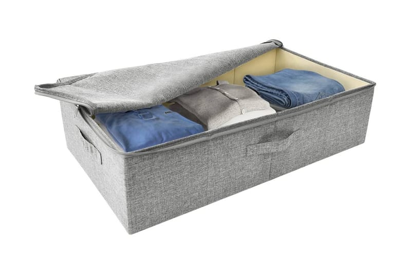 Förvaringslåda tyg 70x40x18 cm grå - Grå - Förvaring - Småförvaring - Förvaringslåda