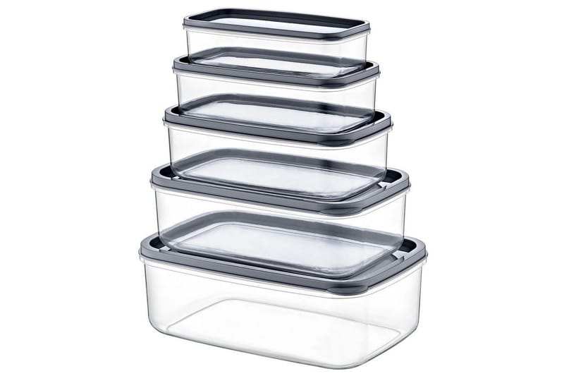 Förvaringslådesats (5 delar) Quantis Transparent - Multifärgad - Förvaring - Småförvaring - Förvaringslåda - Plastback & plastlåda