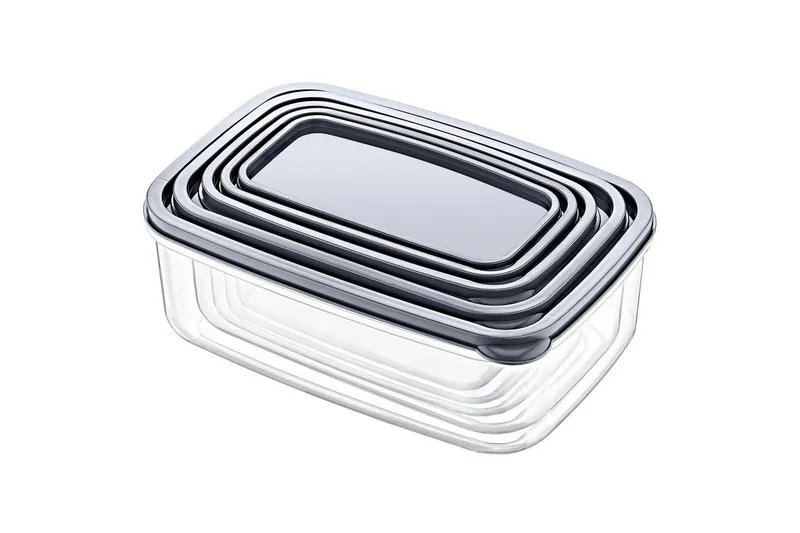 Förvaringslådesats (5 delar) Quantis Transparent, Multifärgad