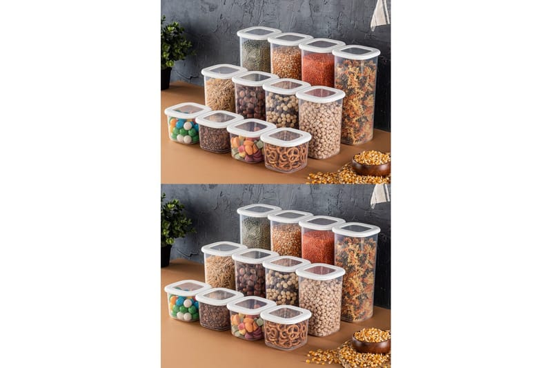 Förvaringslådeset (24 delar) Syril Vit - Vit - Förvaring - Småförvaring - Förvaringslåda - Plastback & plastlåda