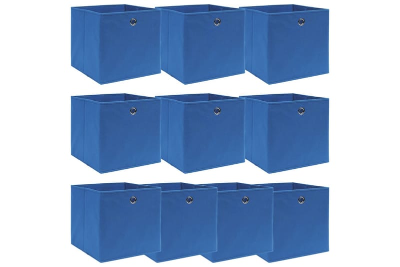 Förvaringslådor 10 st blå 32x32x32 cm tyg - Blå - Förvaring - Småförvaring - Förvaringslåda