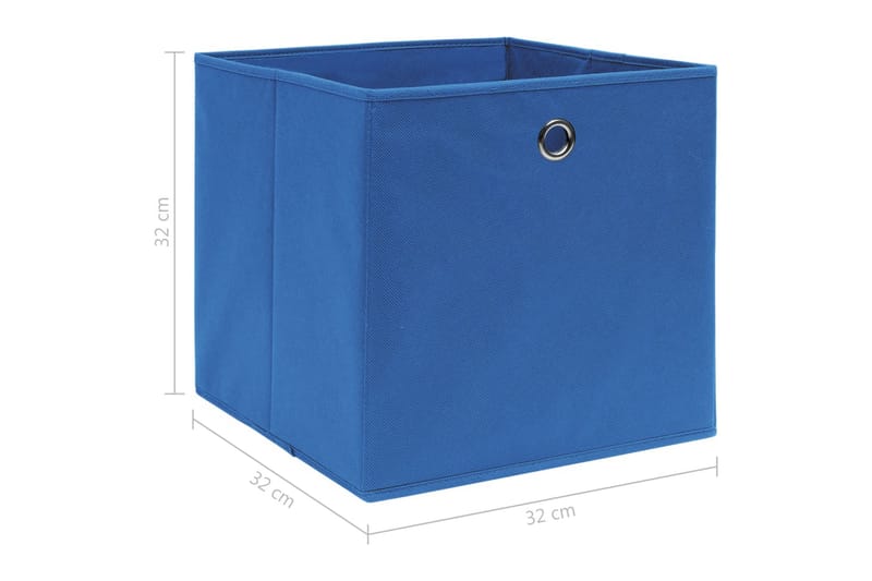 Förvaringslådor 10 st blå 32x32x32 cm tyg - Blå - Förvaring - Småförvaring - Förvaringslåda