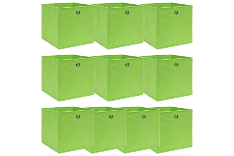 Förvaringslådor 10 st grön 32x32x32 cm tyg - Grön - Förvaringslåda
