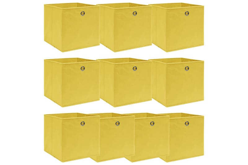 Förvaringslådor 10 st gul 32x32x32 cm tyg - Gul - Förvaring - Småförvaring - Förvaringslåda