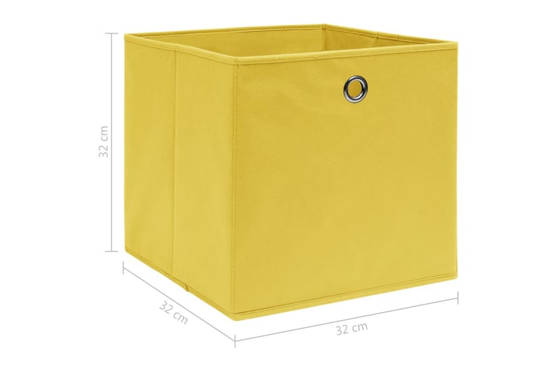 Förvaringslådor 10 st gul 32x32x32 cm tyg - Gul - Förvaring - Småförvaring - Förvaringslåda