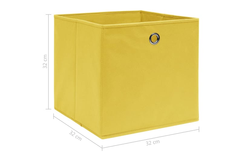 Förvaringslådor 10 st gul 32x32x32 cm tyg - Gul - Förvaringslåda