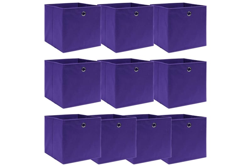 F�örvaringslådor 10 st lila 32x32x32 cm tyg - Lila - Förvaring - Småförvaring - Förvaringslåda