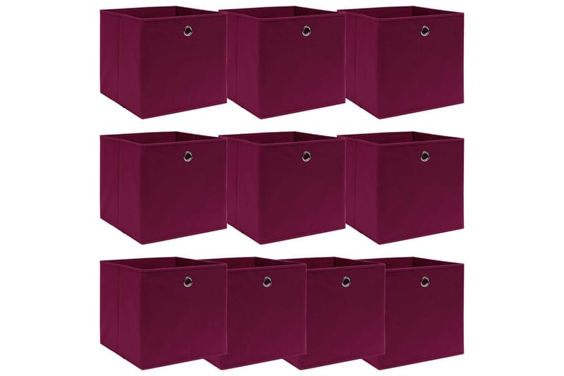Förvaringslådor 10 st mörkröd 32x32x32 cm tyg - Röd - Förvaring - Småförvaring - Förvaringslåda