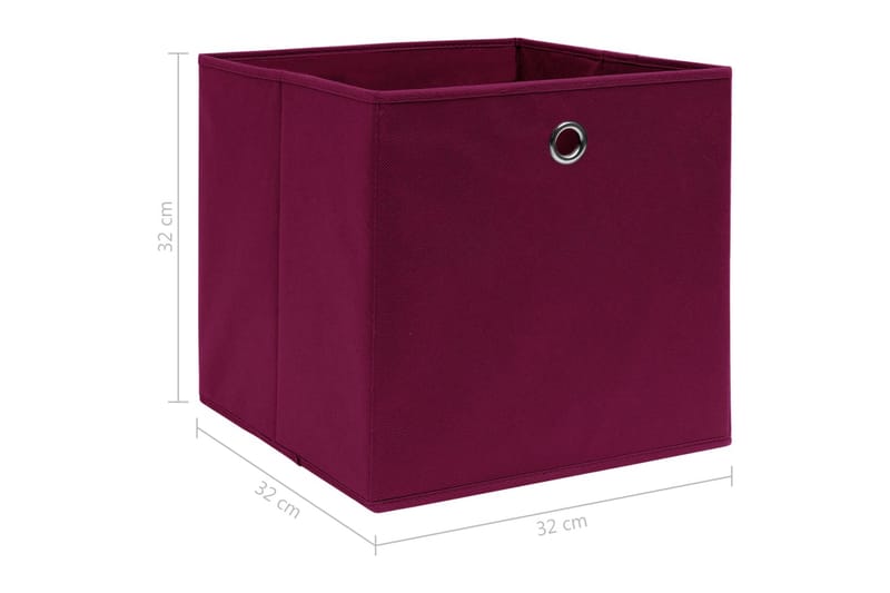 Förvaringslådor 10 st mörkröd 32x32x32 cm tyg - Röd - Förvaring - Småförvaring - Förvaringslåda