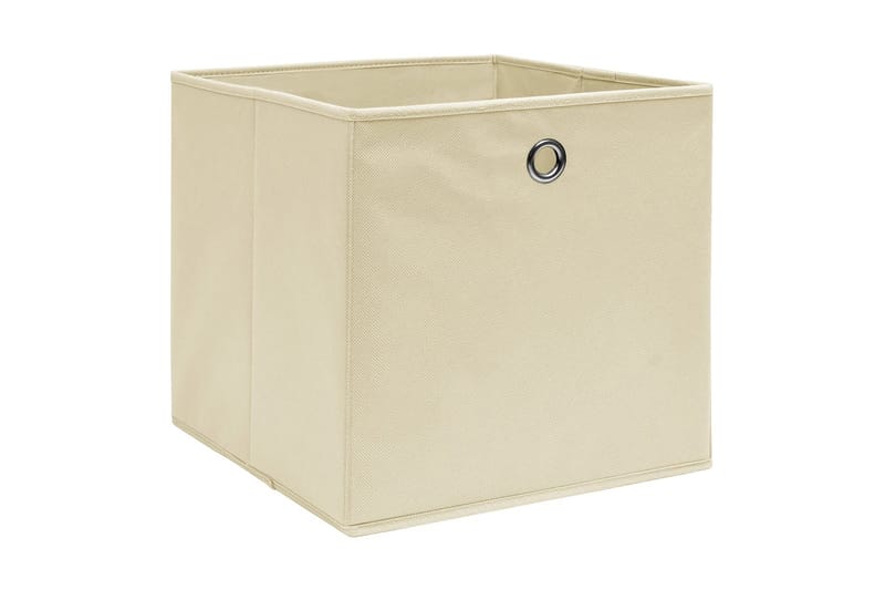Förvaringslådor 10 st non-woven tyg 28x28x28 cm gräddvit - Kräm - Förvaring - Småförvaring - Förvaringslåda