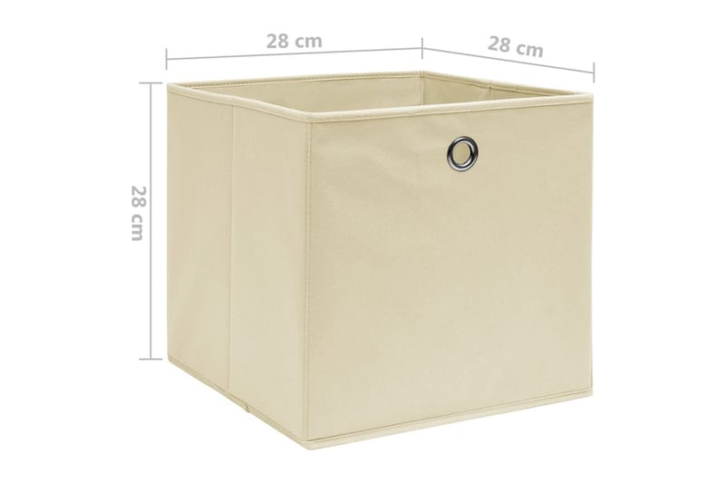 Förvaringslådor 10 st non-woven tyg 28x28x28 cm gräddvit - Kräm - Förvaring - Småförvaring - Förvaringslåda