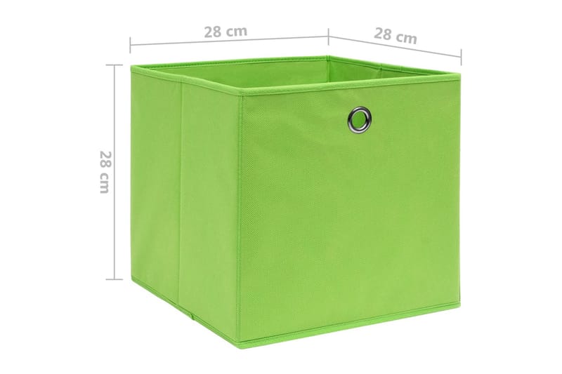 Förvaringslådor 10 st non-woven tyg 28x28x28 cm grön - Grön - Förvaring - Småförvaring - Förvaringslåda